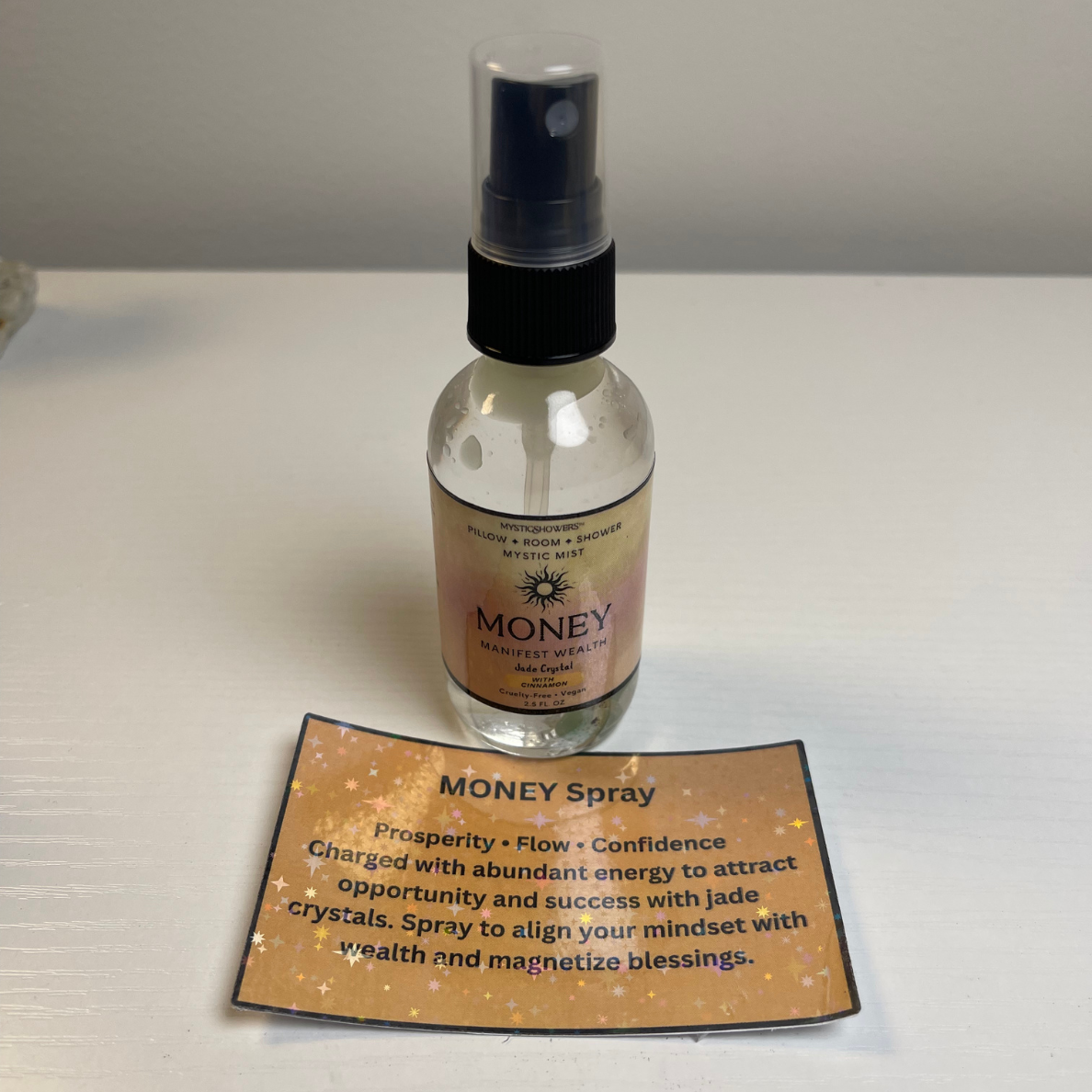 Crystal-Infused Intention Aromatherapy Mist: Natural Room, Shower & Pillow Spray | Love, Relax, Money, Aura + Sleep