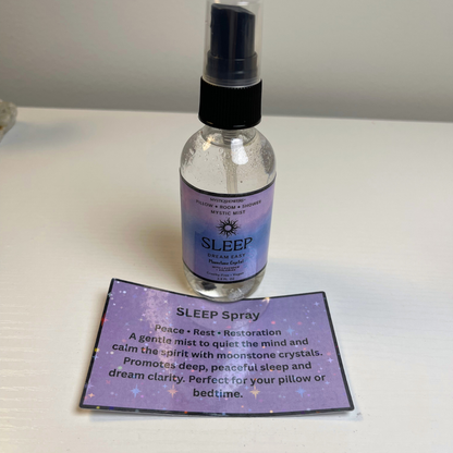 Crystal-Infused Intention Aromatherapy Mist: Natural Room, Shower & Pillow Spray | Love, Relax, Money, Aura + Sleep