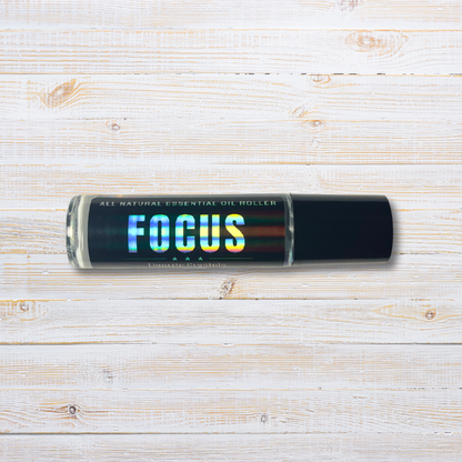 Focus Essential Oil Roller | Mental Clarity & Concentration Crystal Roll-On