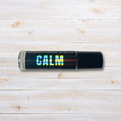 Calm Essential Oil Roller | Crystal Infused Roll-On for Stress Relief & Emotional Balance