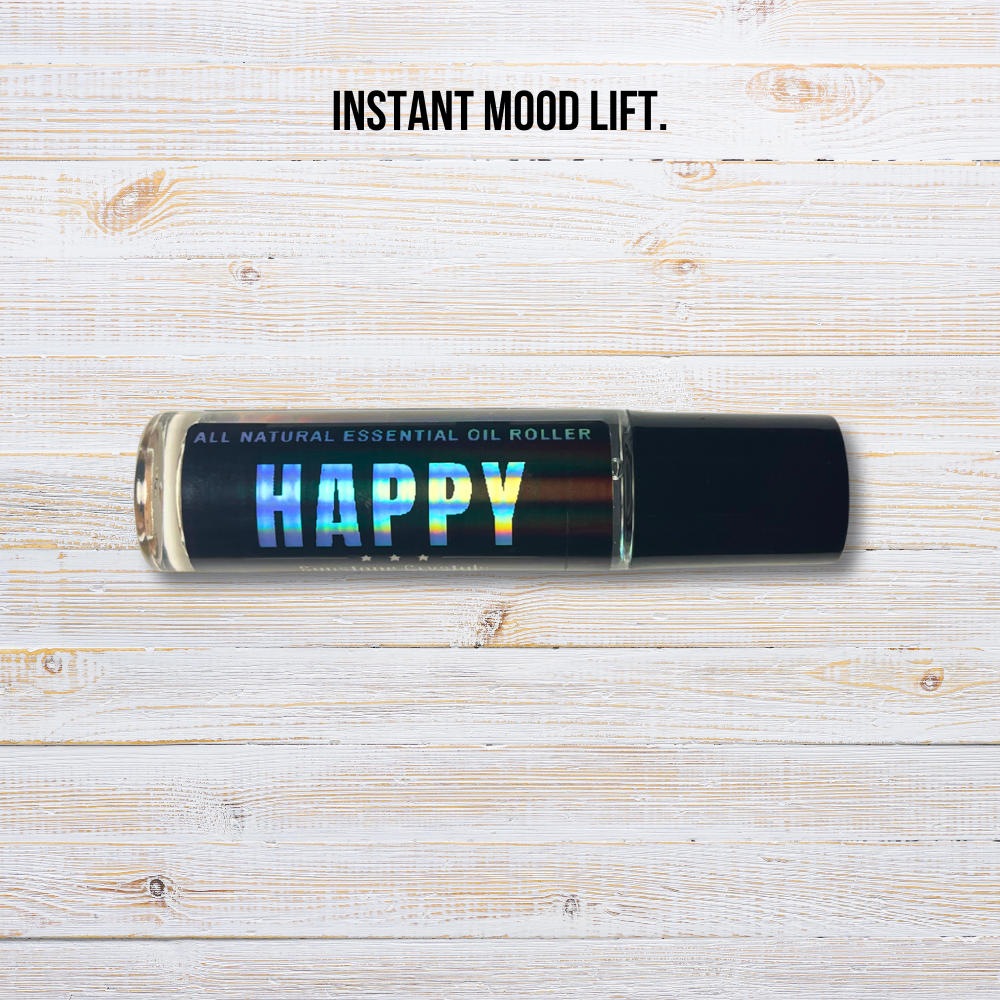 Happy Essential Oil Roller | Mood Boosting & Joy Crystal Roll-On