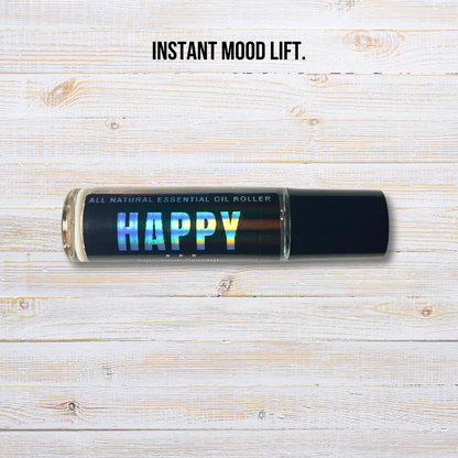 Happy Essential Oil Roller | Mood Boosting & Joy Crystal Roll-On