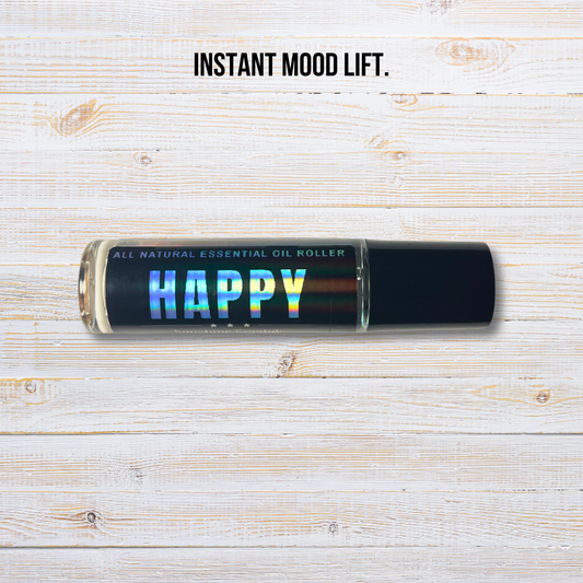 Happy Essential Oil Roller | Mood Boosting & Joy Crystal Roll-On