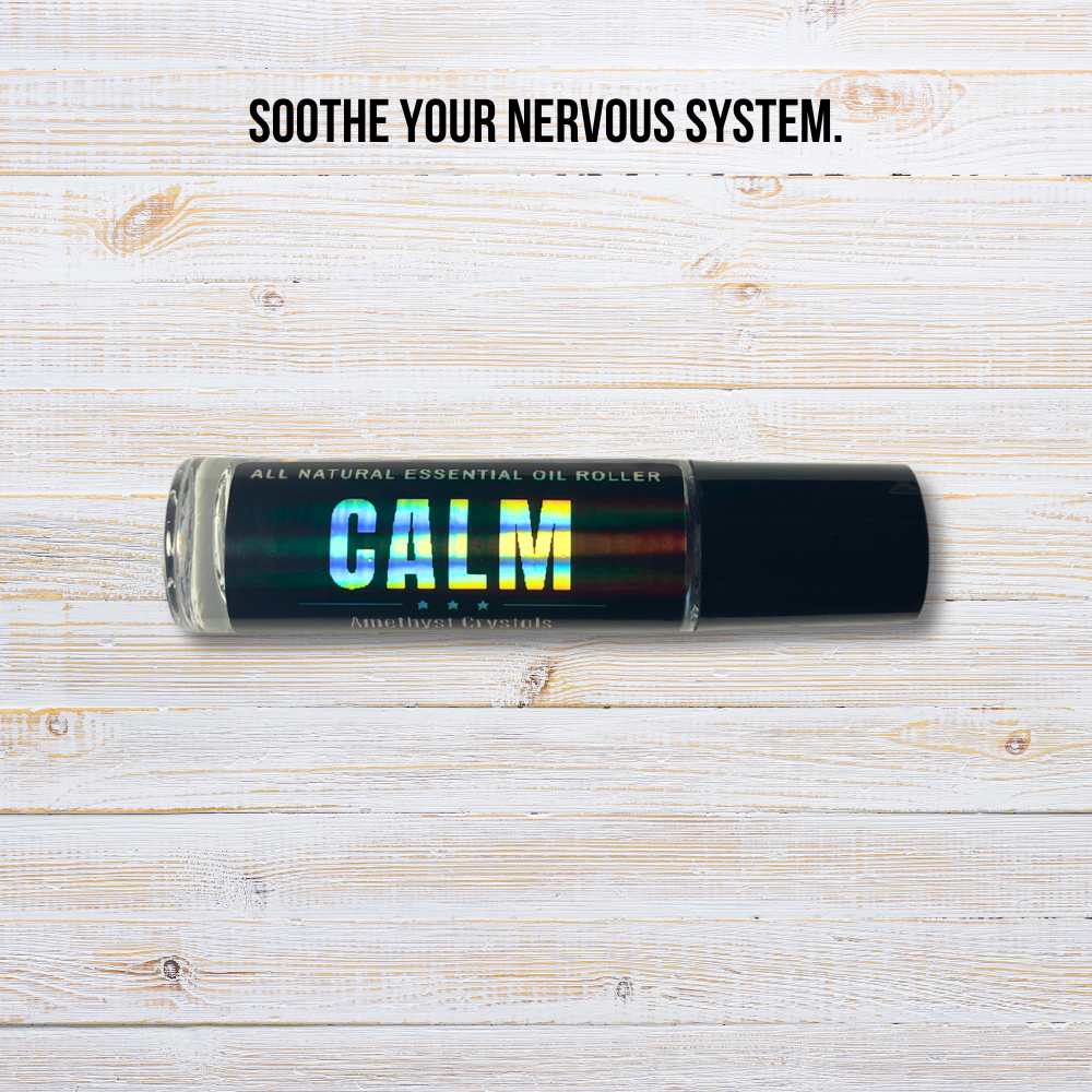 Calm Essential Oil Roller | Crystal Infused Roll-On for Stress Relief & Emotional Balance
