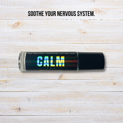 Calm Essential Oil Roller | Crystal Infused Roll-On for Stress Relief & Emotional Balance