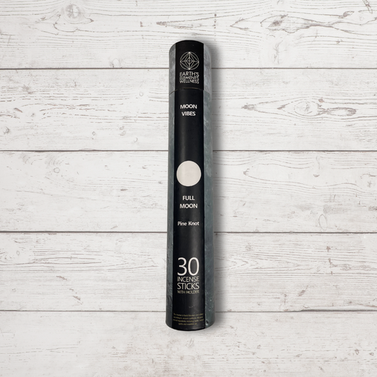 🌕 Full Moon – Pine Knot Incense Tube + Ash Catcher