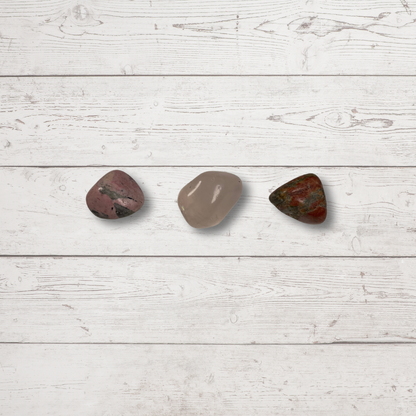 Love Crystal Pack – Rose Quartz, Rhodonite & Unakite