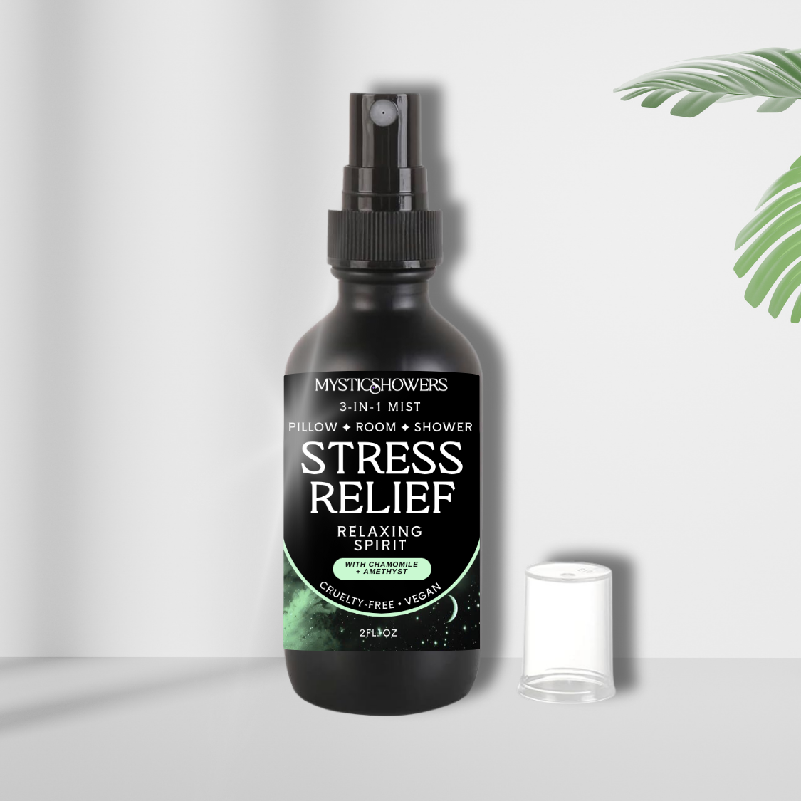 Stress Relief Shower, Room & Pillow Natural Spray – RELIEVE STRESS with Chamomile + Amethyst