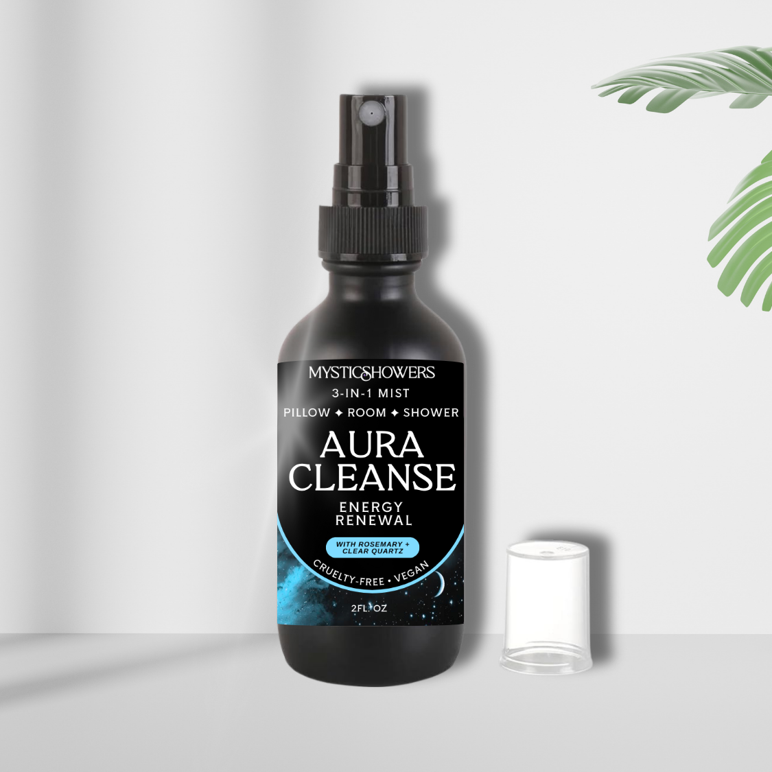 Aura Cleanse Shower, Room & Pillow Natural Spray – ENERGY PURIFIER with Rosemary + Clear Quartz