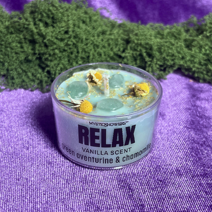 Energy Candles with Crystals & Botanicals