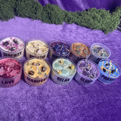 Energy Candles with Crystals & Botanicals