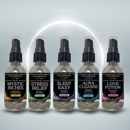 🌟 5-in-1 Crystal-Infused Intention Spray Bundle