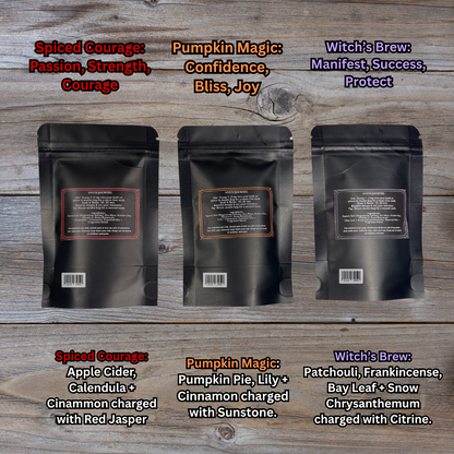 Limited Edition Fall Bath Salts | Pumpkin Magic, Spiced Courage, Witch’s Brew Soaks | Cozy, Courage + Manifestation
