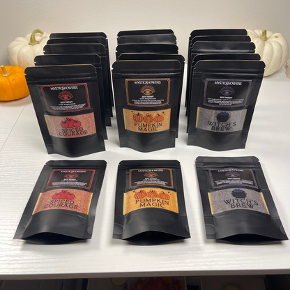 Limited Edition Fall Bath Salts | Pumpkin Magic, Spiced Courage, Witch’s Brew Soaks | Cozy, Courage + Manifestation