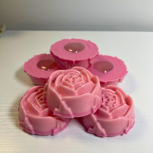 Crystal Infused Soap with Rose Quartz Heart | Cleansing + Crystal Energy | Shea & Japanese Cherry Blossom