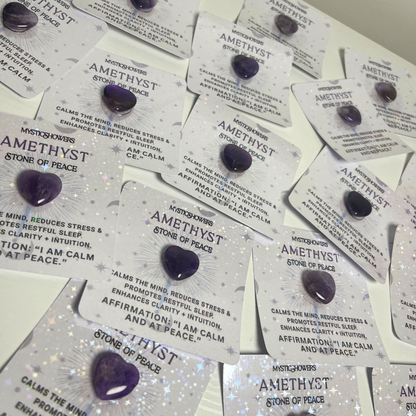 Custom Mini Healing Amethyst Crystal Gift Bags: Pocket Affirmation Stones, Party Favors