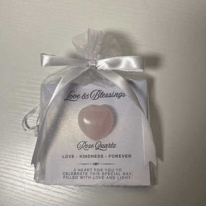 Custom Rose Quartz Crystal Heart Favors: Keepsake Gift