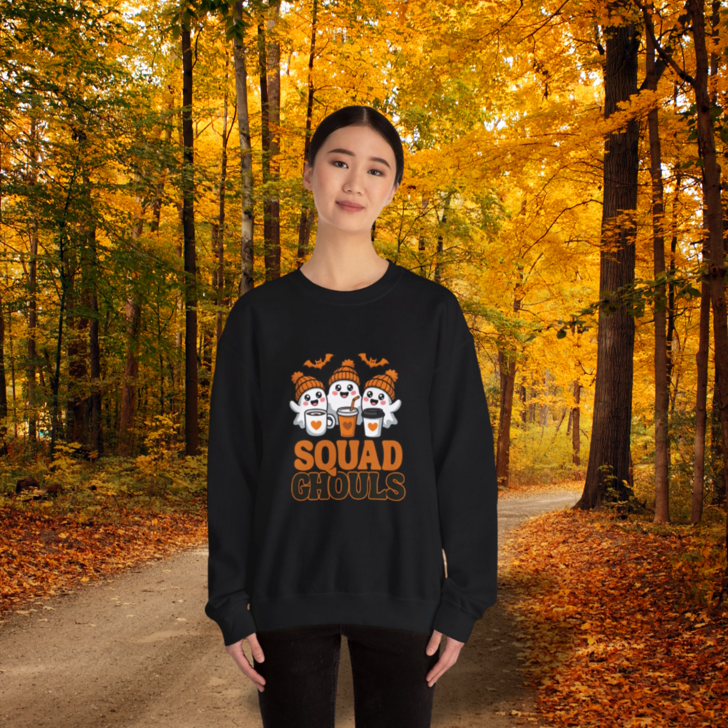 Squad Ghouls | Cozy Ghost Latte Crewneck Sweatshirt
