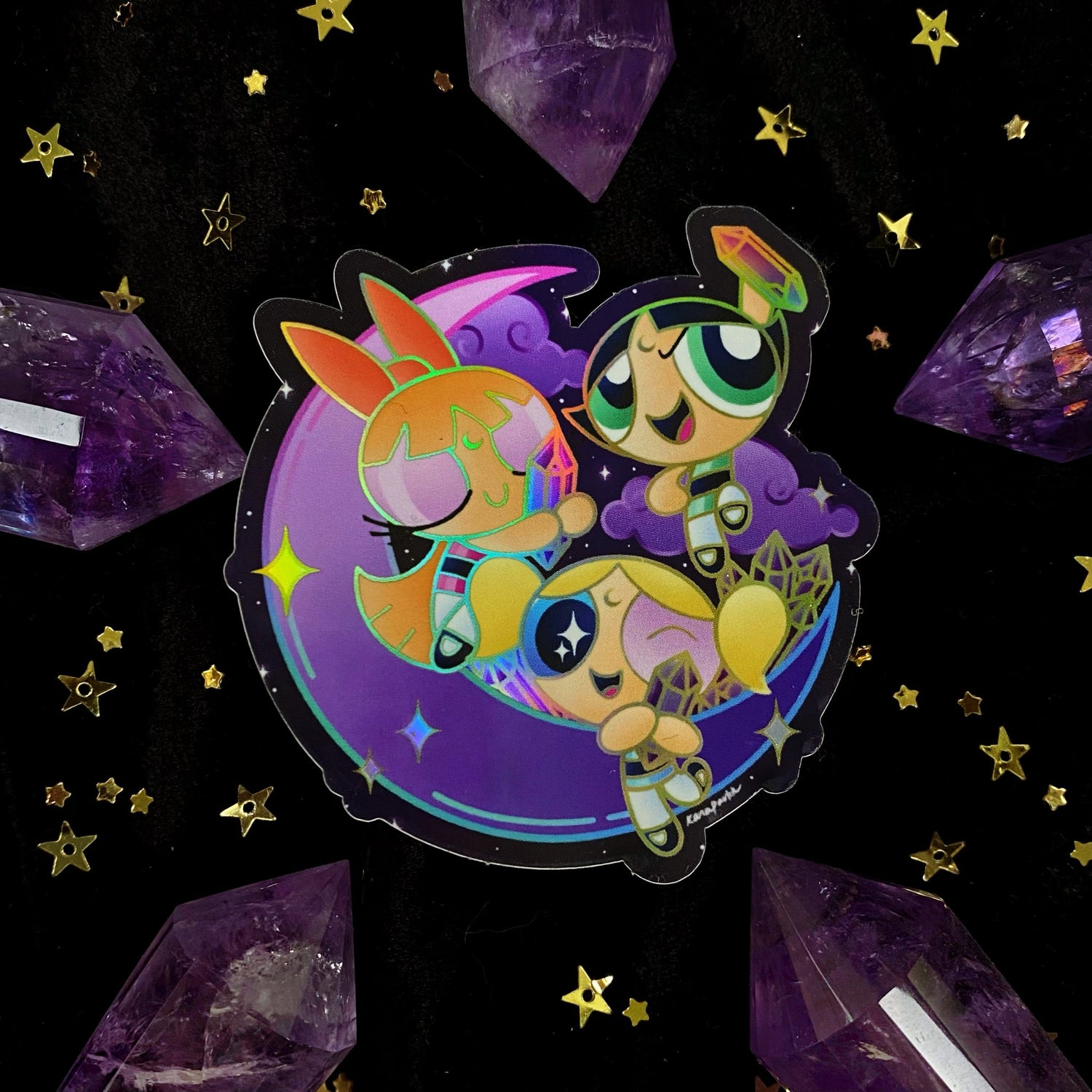 Crystal Powerpuff Girls Inspired Holo Sticker - Mystic Showers