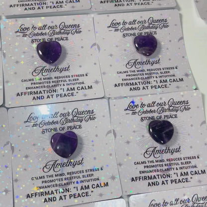 Custom Mini Healing Amethyst Crystal Gift Bags: Pocket Affirmation Stones, Party Favors