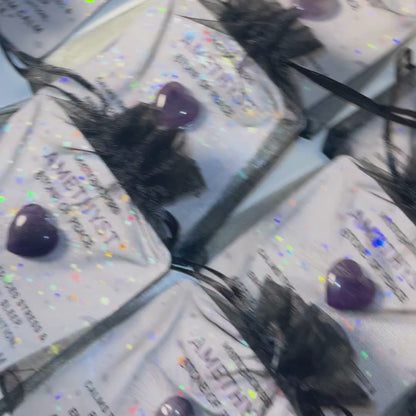 Custom Mini Healing Amethyst Crystal Gift Bags: Pocket Affirmation Stones, Party Favors