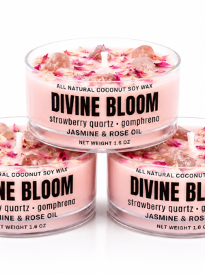 Divine Bloom – Jasmine & Rose Infused with Strawberry Quartz + Gomphrena