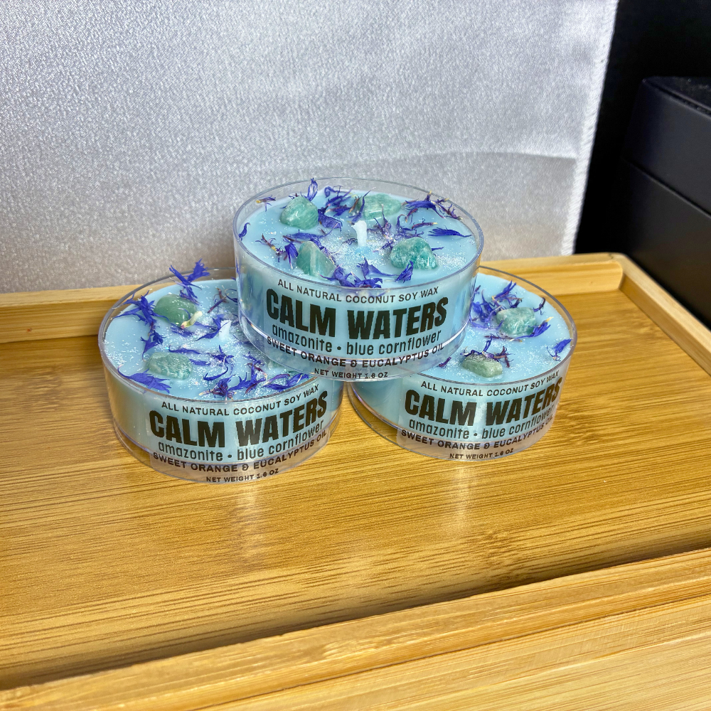 Calm Waters – Sweet Orange & Eucalyptus Infused with Amazonite + Blue Cornflower - Image 3