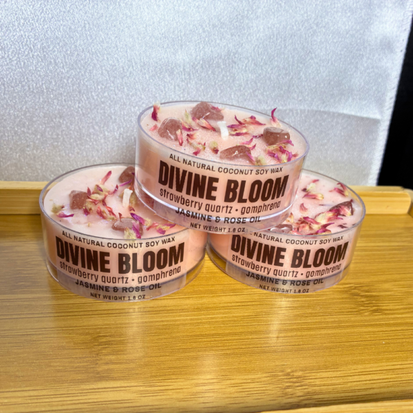 Divine Bloom – Jasmine & Rose Infused with Strawberry Quartz + Gomphrena