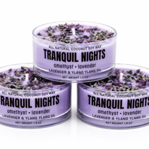 Tranquil Nights – Lavender & Ylang Ylang Infused with Amethyst + Lavender Buds