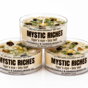 Mystic Riches – Patchouli & Sandalwood Infused with Tiger’s Eye + Bay Leaf