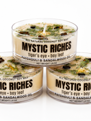 Mystic Riches – Patchouli & Sandalwood Infused with Tiger’s Eye + Bay Leaf