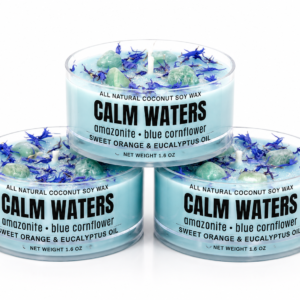 Calm Waters – Sweet Orange & Eucalyptus Infused with Amazonite + Blue Cornflower