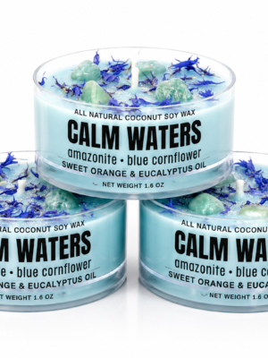 Calm Waters – Sweet Orange & Eucalyptus Infused with Amazonite + Blue Cornflower