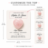 Custom Rose Quartz Healing Crystal Heart Wedding Favors Keepsake Gift