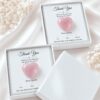 Rose Quartz Heart Wedding Favor Gift Box | Crystal Keepsake with Thank You Card