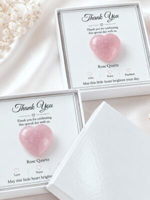 il_fullxfull.8277059081_8w2o.jpg Rose Quartz Heart Wedding Favor Gift Box | Crystal Keepsake with Thank You Card